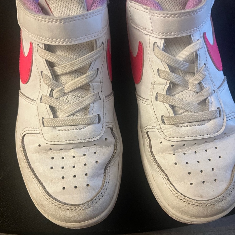 Nike Kids White and Hot Pink Sneakers